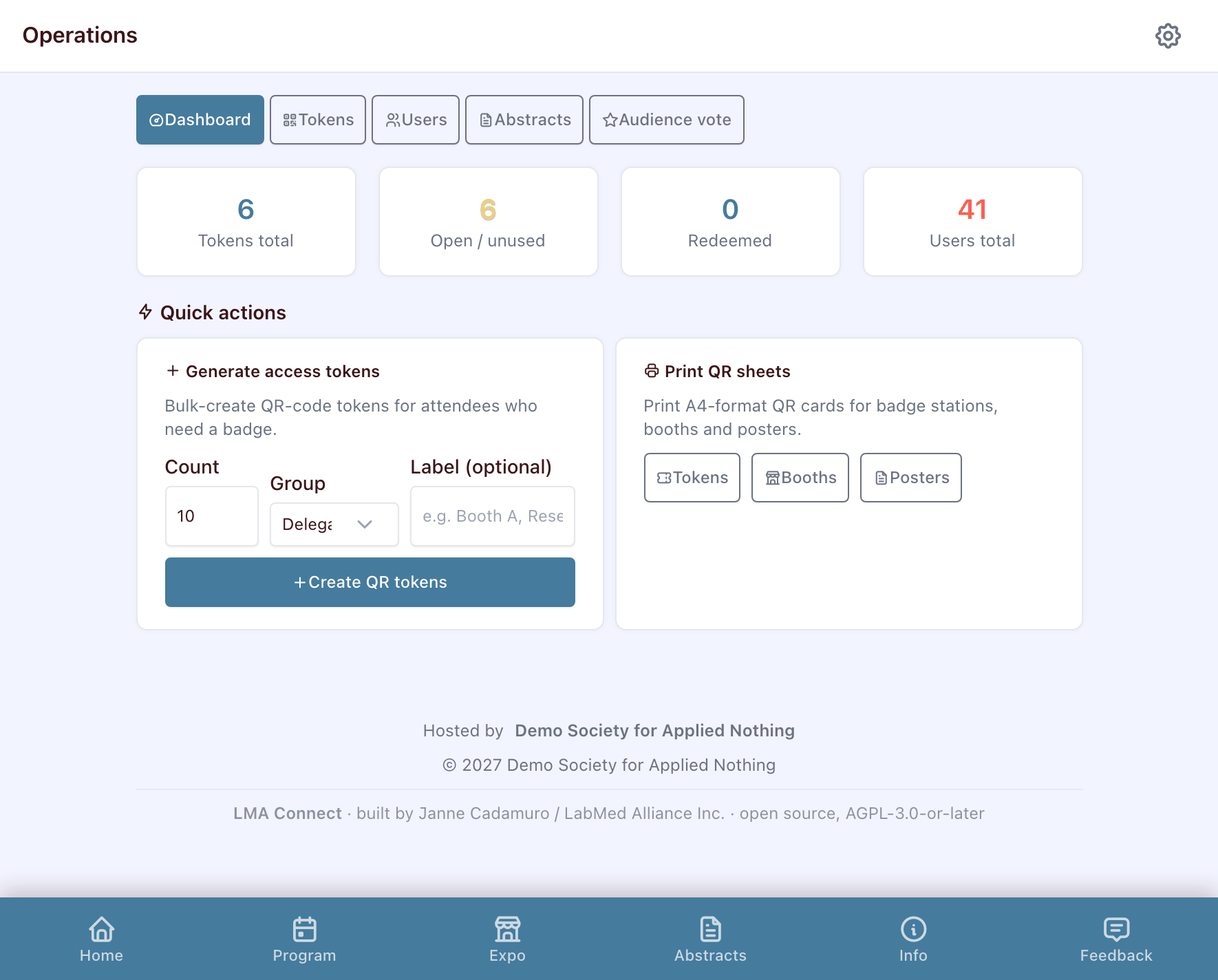 Operations dashboard