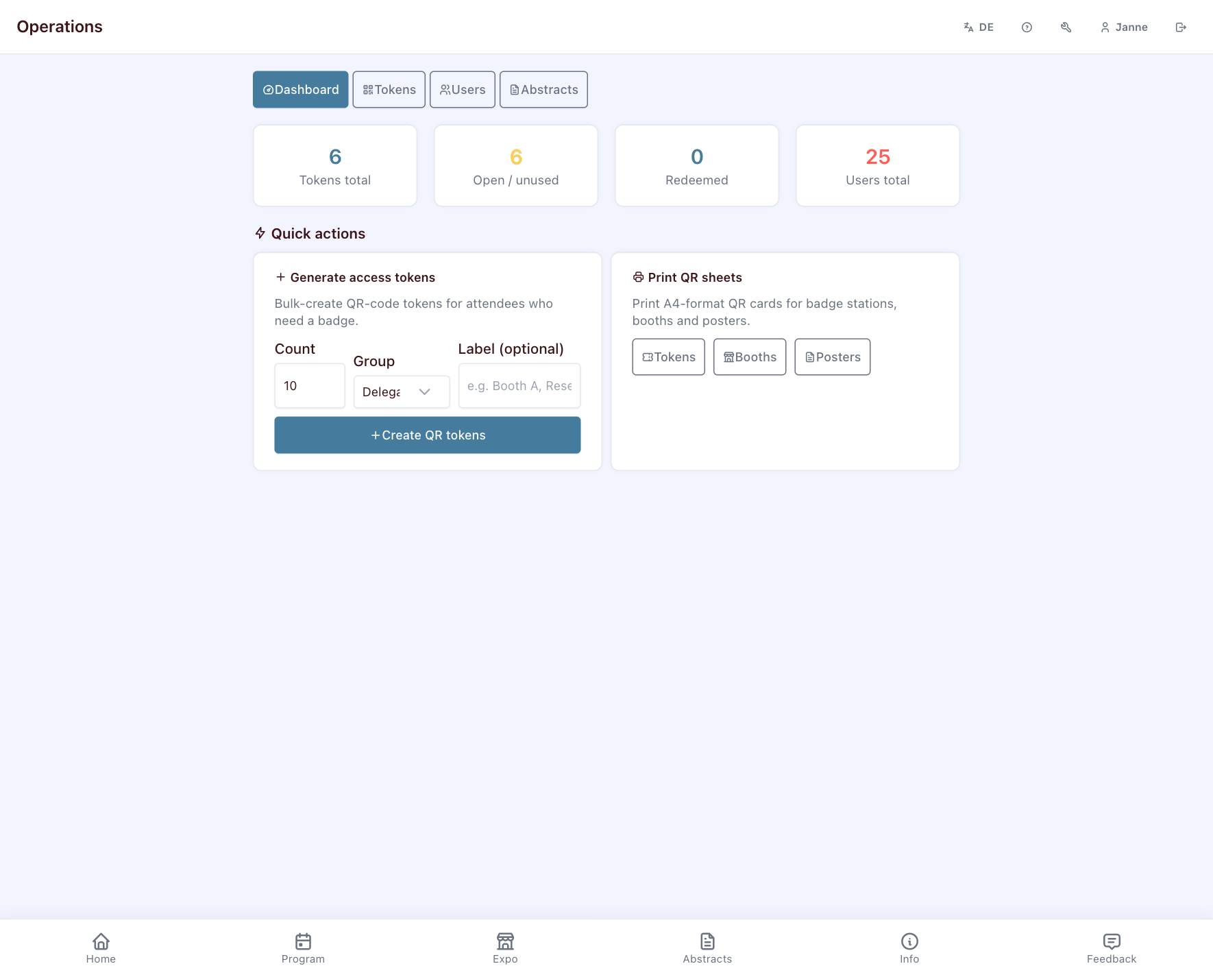 Operations dashboard