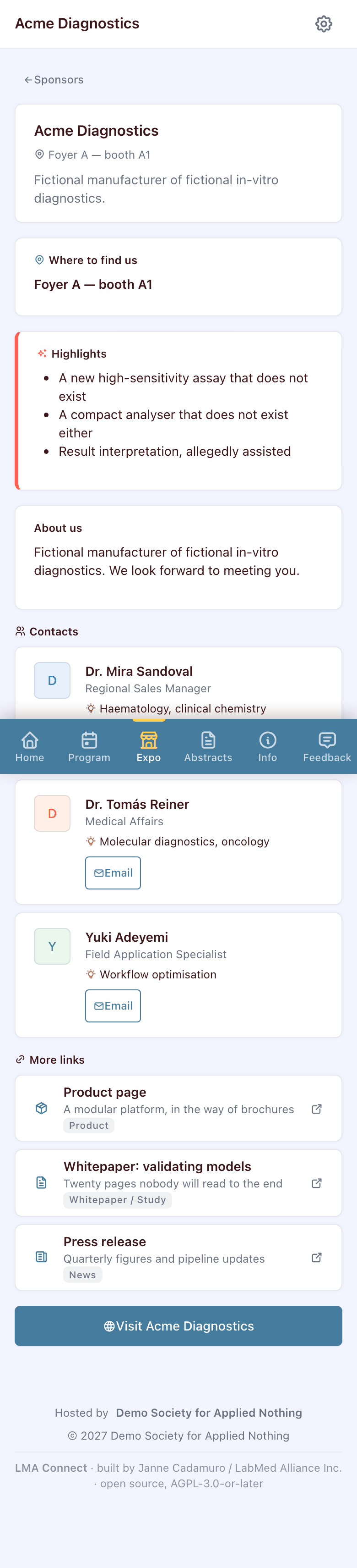 A company profile in the expo